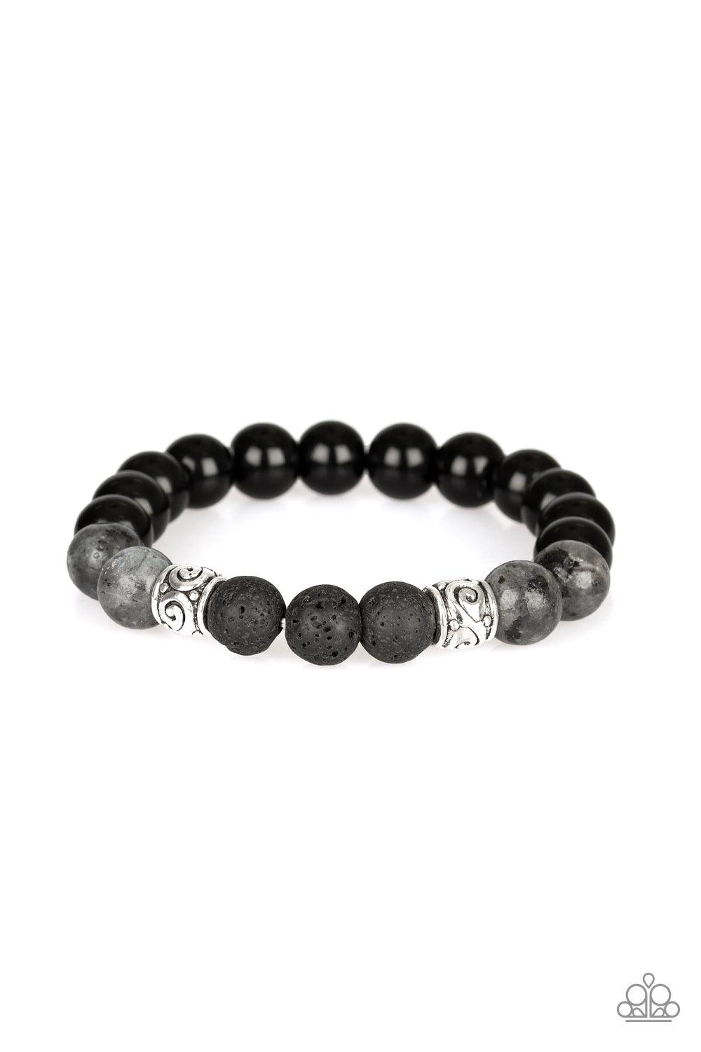 Paparazzi Accessories-Mantra - Black Lava Rock Bracelet