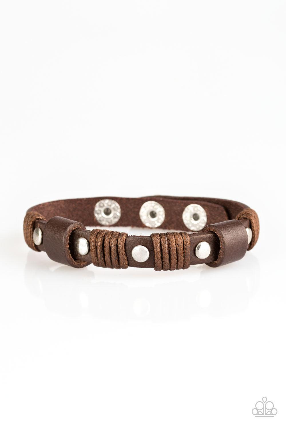 Paparazzi Accessories-Road Burner - Brown Urban Bracelet - jewelrybybretta