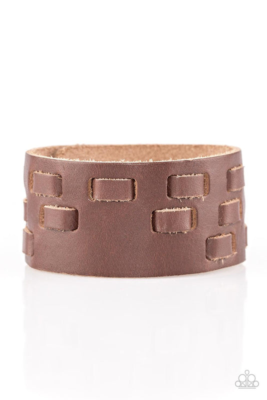 Paparazzi Accessories- Rodeo Rampage - Brown Urban Bracelet - jewelrybybretta