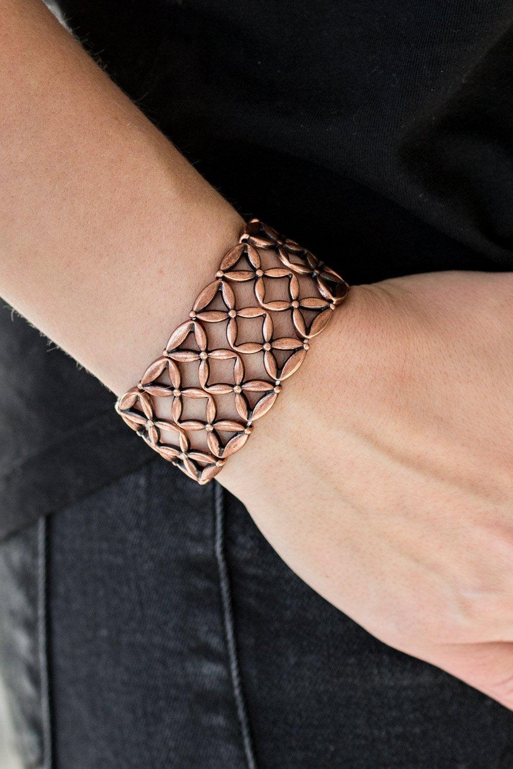 Paparazzi Accessories-The Big BLOOM - Copper Stretch Bracelet