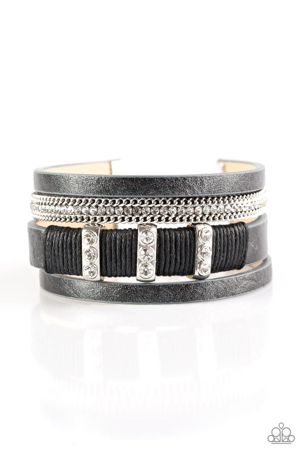 Paparazzi Accessories-FAME Night - Black Bracelet