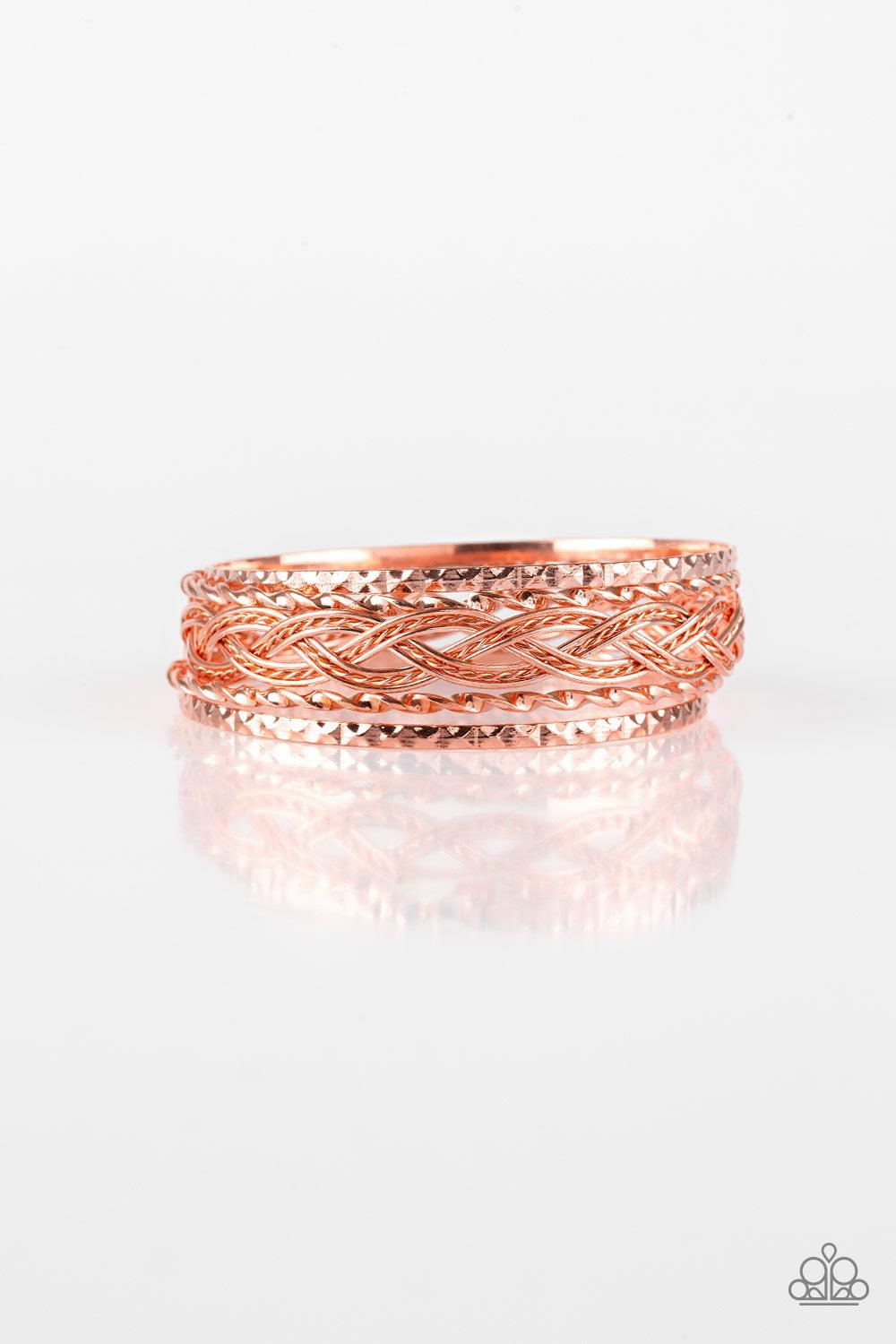 Paparazzi Accessories-Straight Street - Copper Bracelets