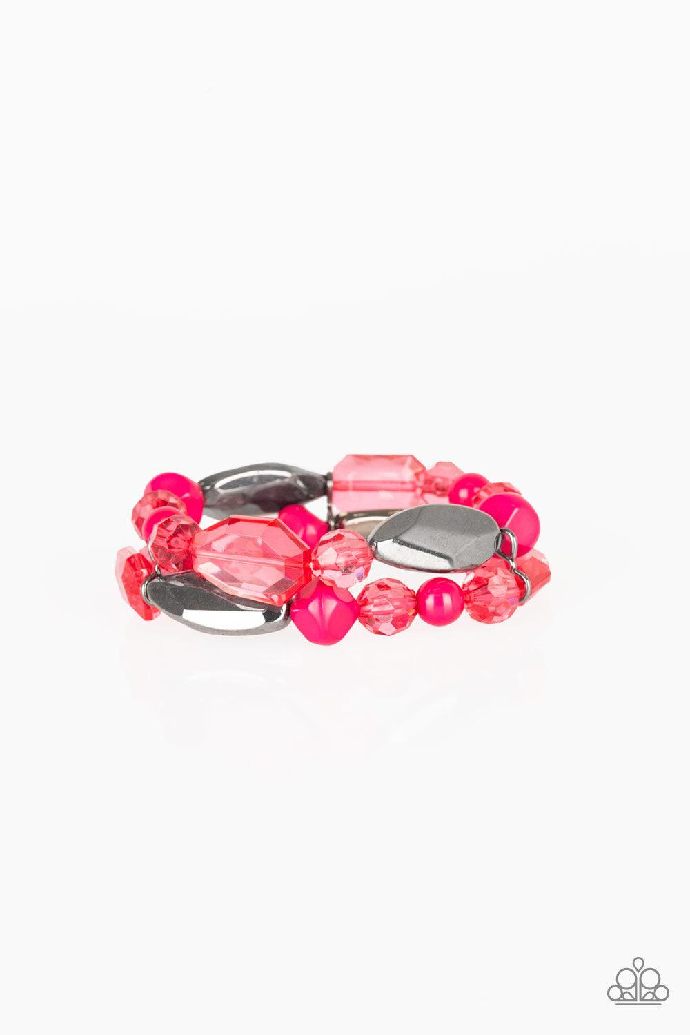 Paparazzi Accessories-Rockin Rock Candy - Pink Bracelet