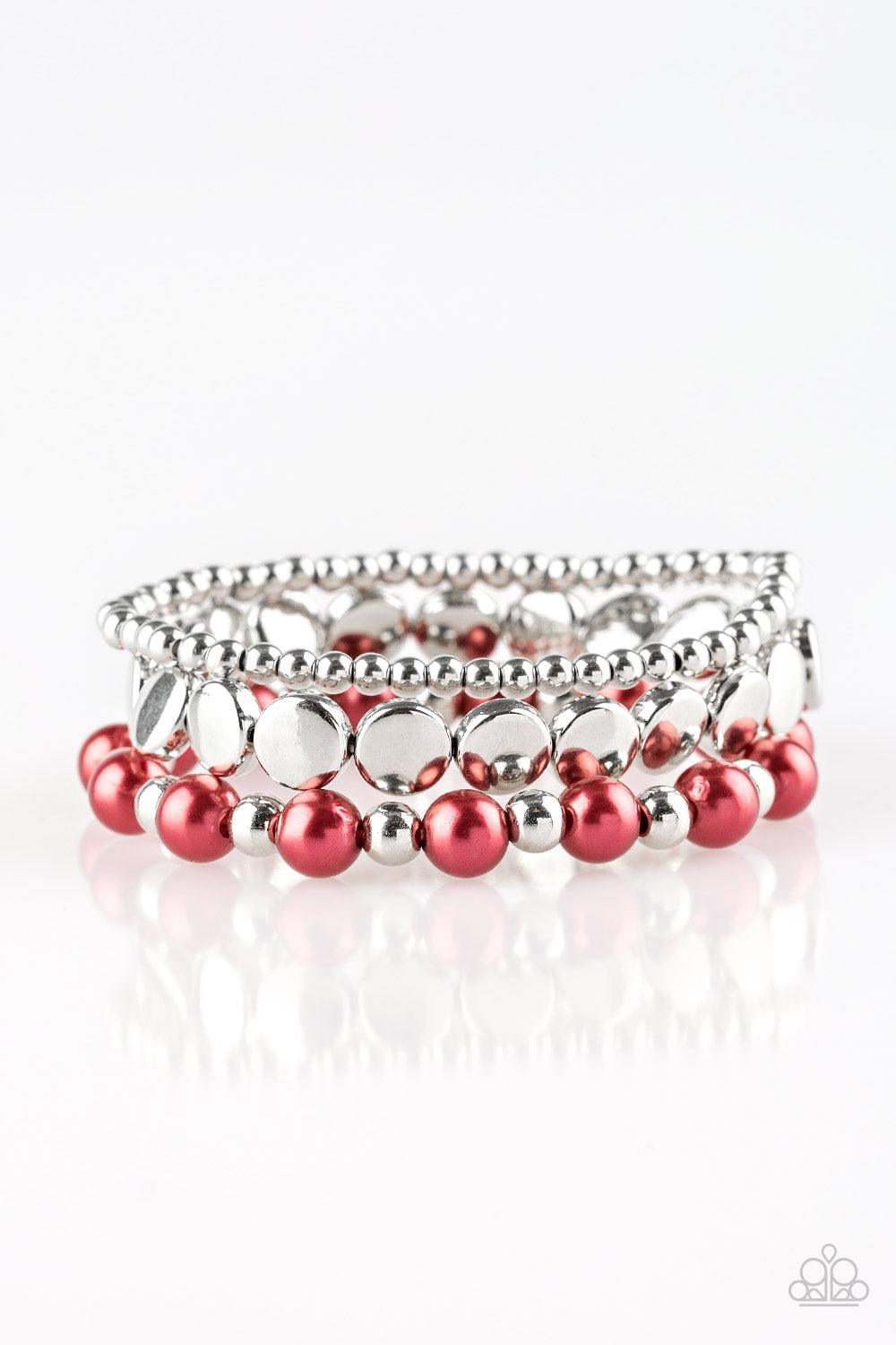 Paparazzi Accessories-Girly Girl Glamour - Red Bracelet
