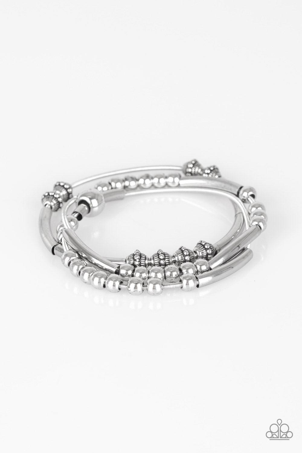 Paparazzi Accessories-Industrial Instincts - Silver Bracelet