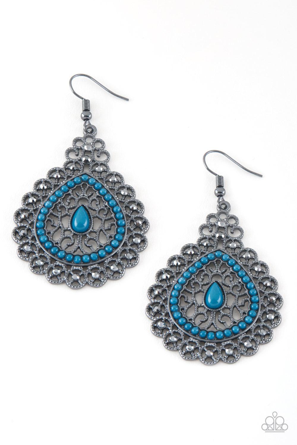 Paparazzi Accessories-Carnival Courtesan - Blue Earrings