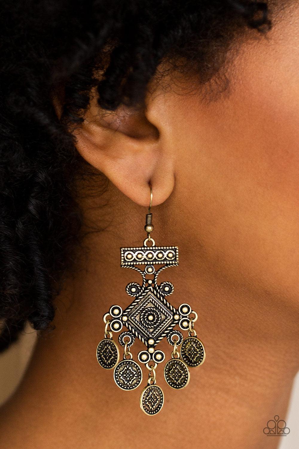 Unexplored Lands Brass Earrings - Jewelry by Bretta