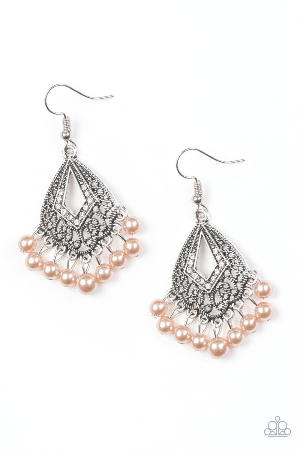 Paparazzi Accessories-Gracefully Gatsby - Brown Earrings