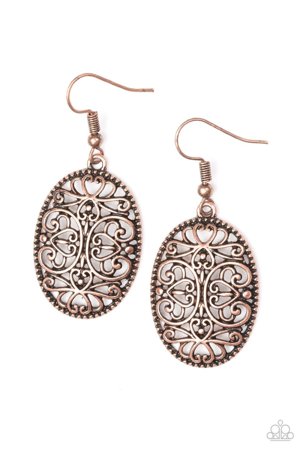 Paparazzi Accessories-Wistfully Whimsical - Copper Earrings