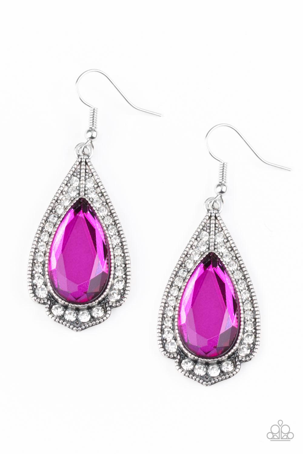 Paparazzi Accessories-Superstar Stardom - Pink Earrings