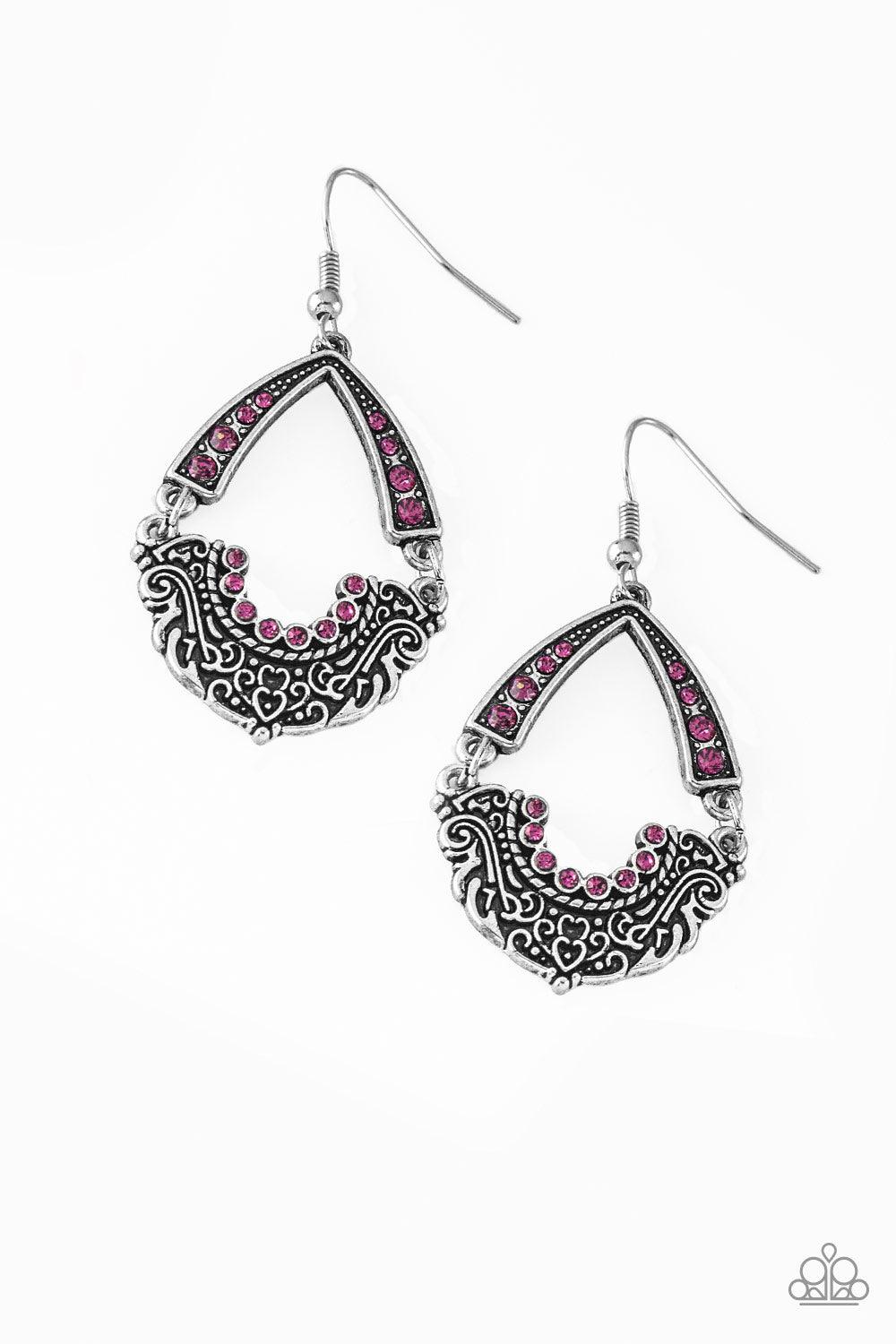Paparazzi Accessories-Royal Engagement - Pink Earrings