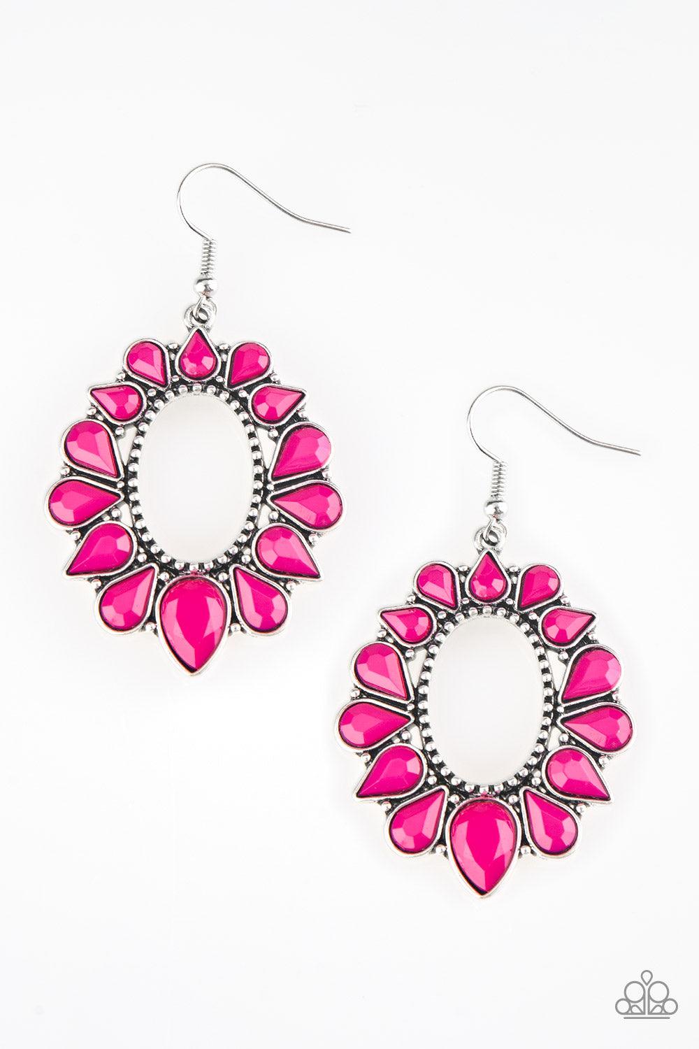 Paparrazzi Accessories-Fashionista Flavor - Pink Earrings