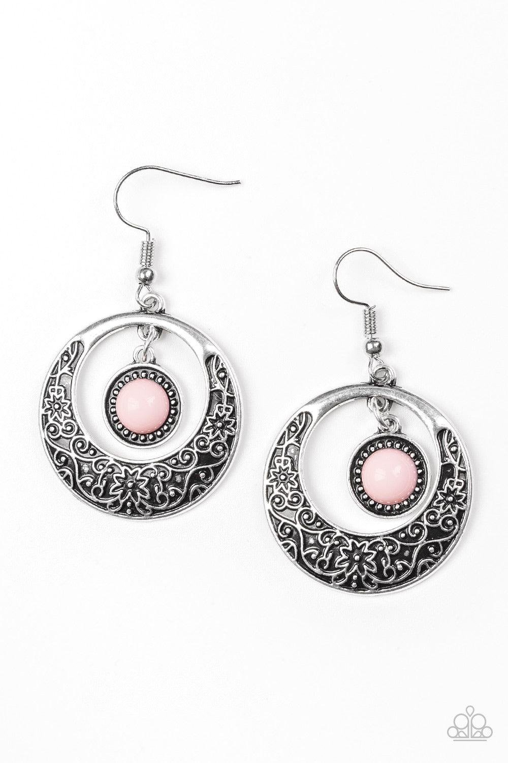 Paparazzi Accessories-Wandering Waikiki - Pink Earrings