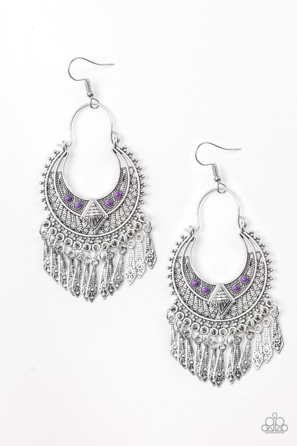 Paparazzi Accessories-Walk On The Wildside - Purple Earrings