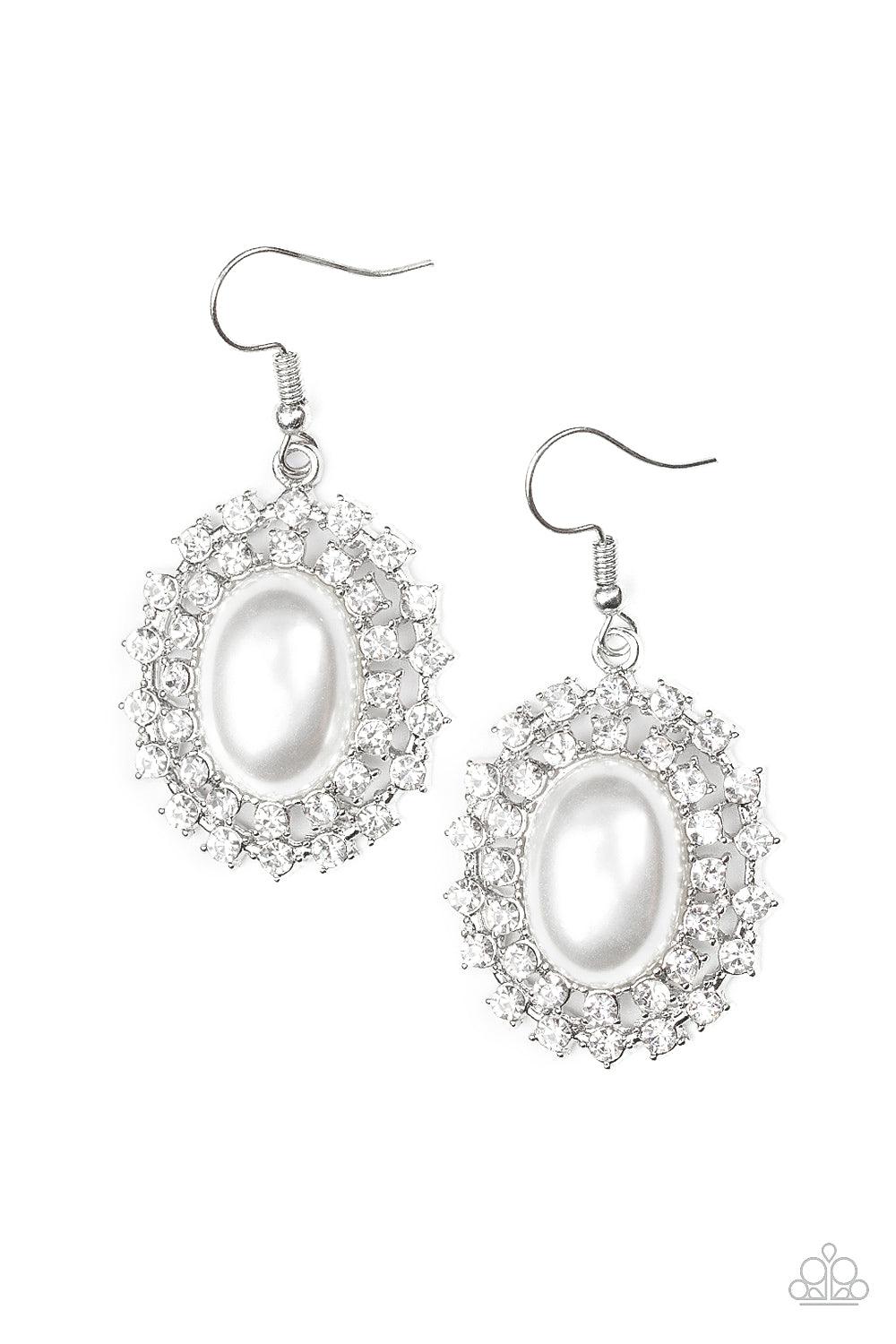 Paparazzi Accessories-Mega Movie Star - White Earrings