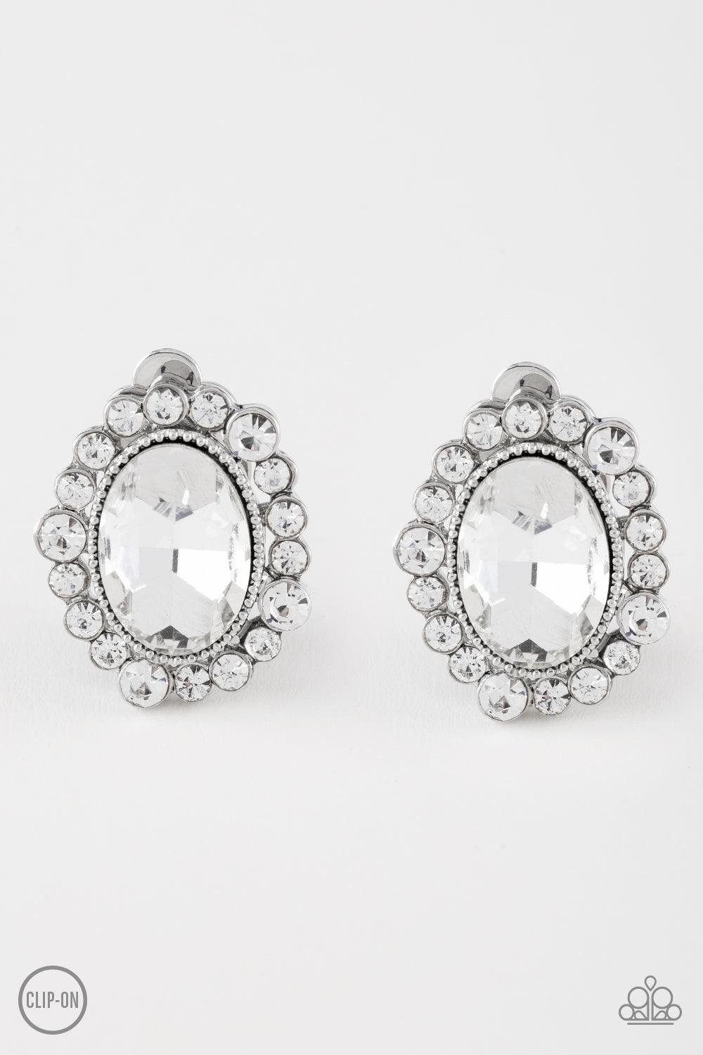 Paparazzi Accessories-Hold Court - White Earrings