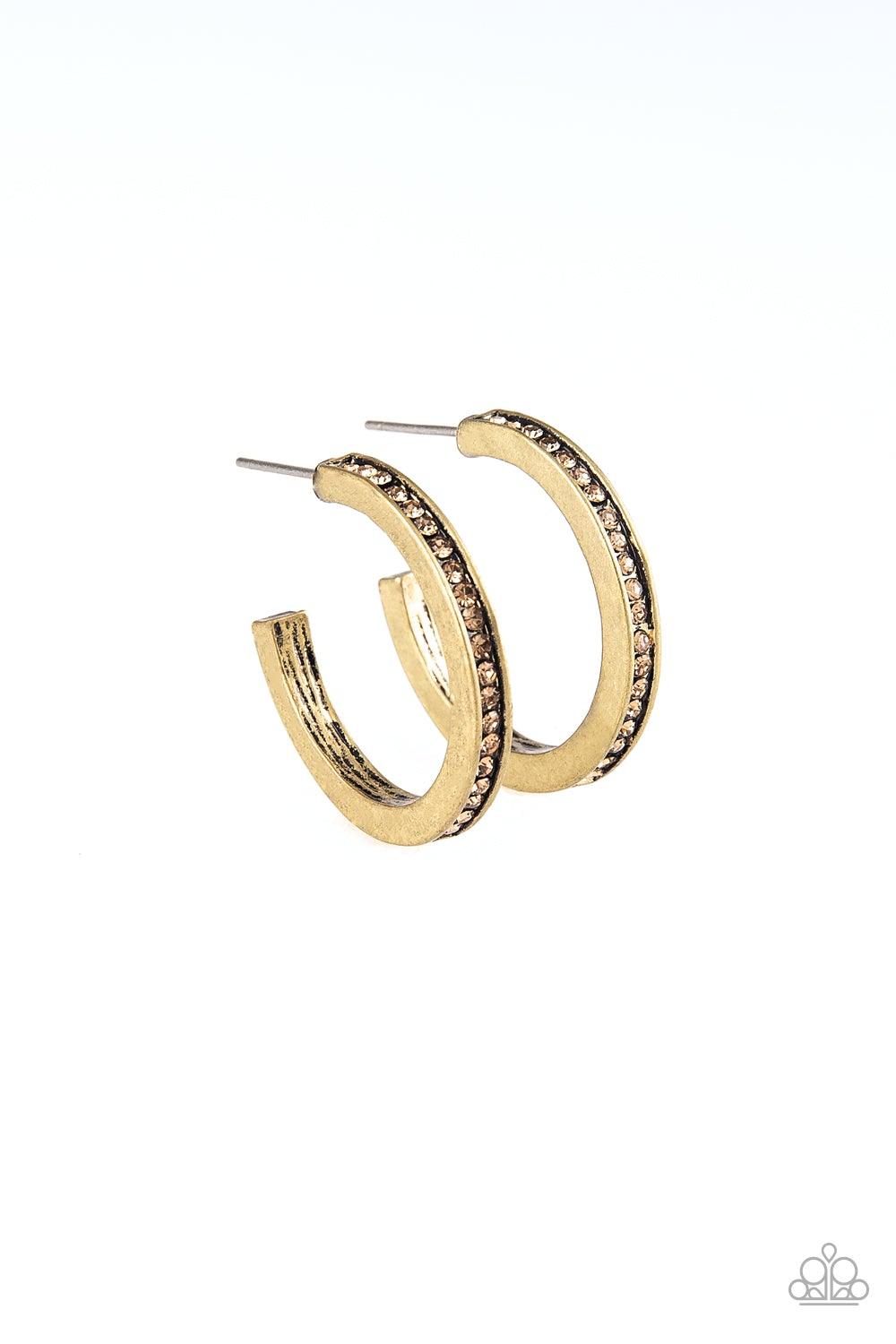 Paparazzi Accessories-Hoop Haven - Brass Earrings