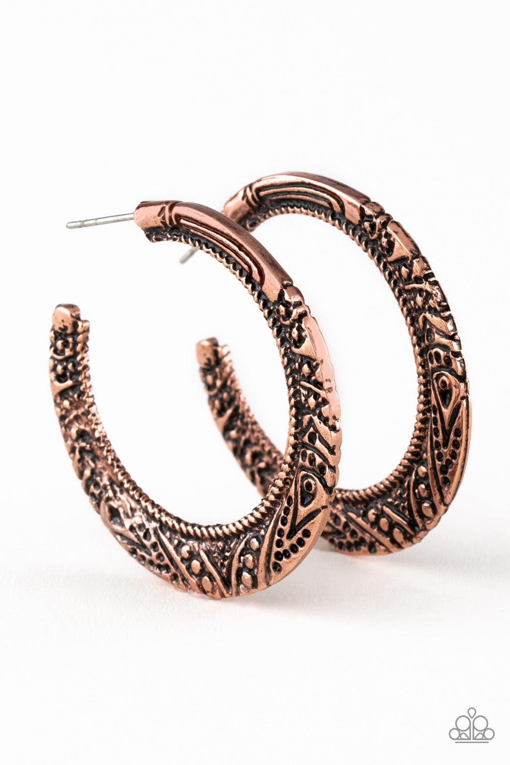 Paparazzi Accessories-Rumba Rendezvous - Copper Earrings