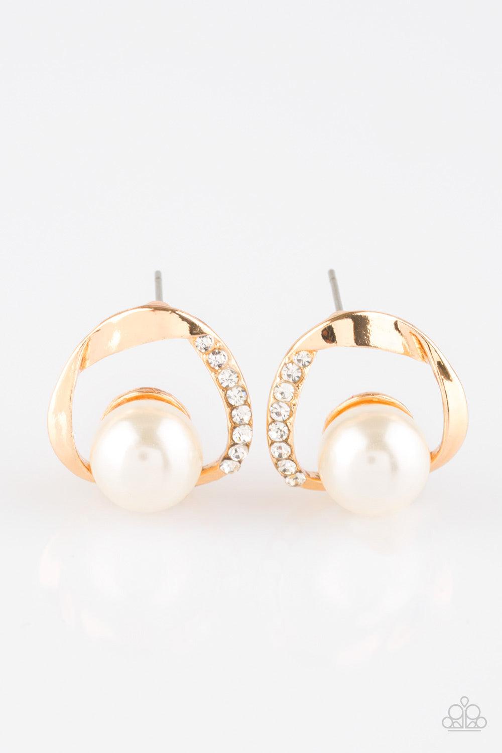 Paparazzi Accessories-Stylishly Suave - Gold Earrings