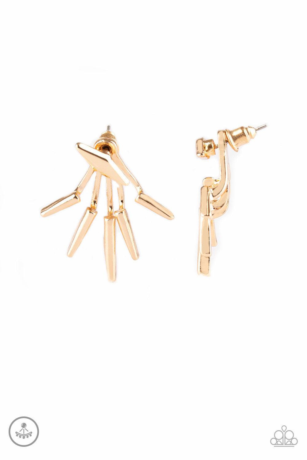Paparazzi Accessories-Extra Electric - Gold Earrings