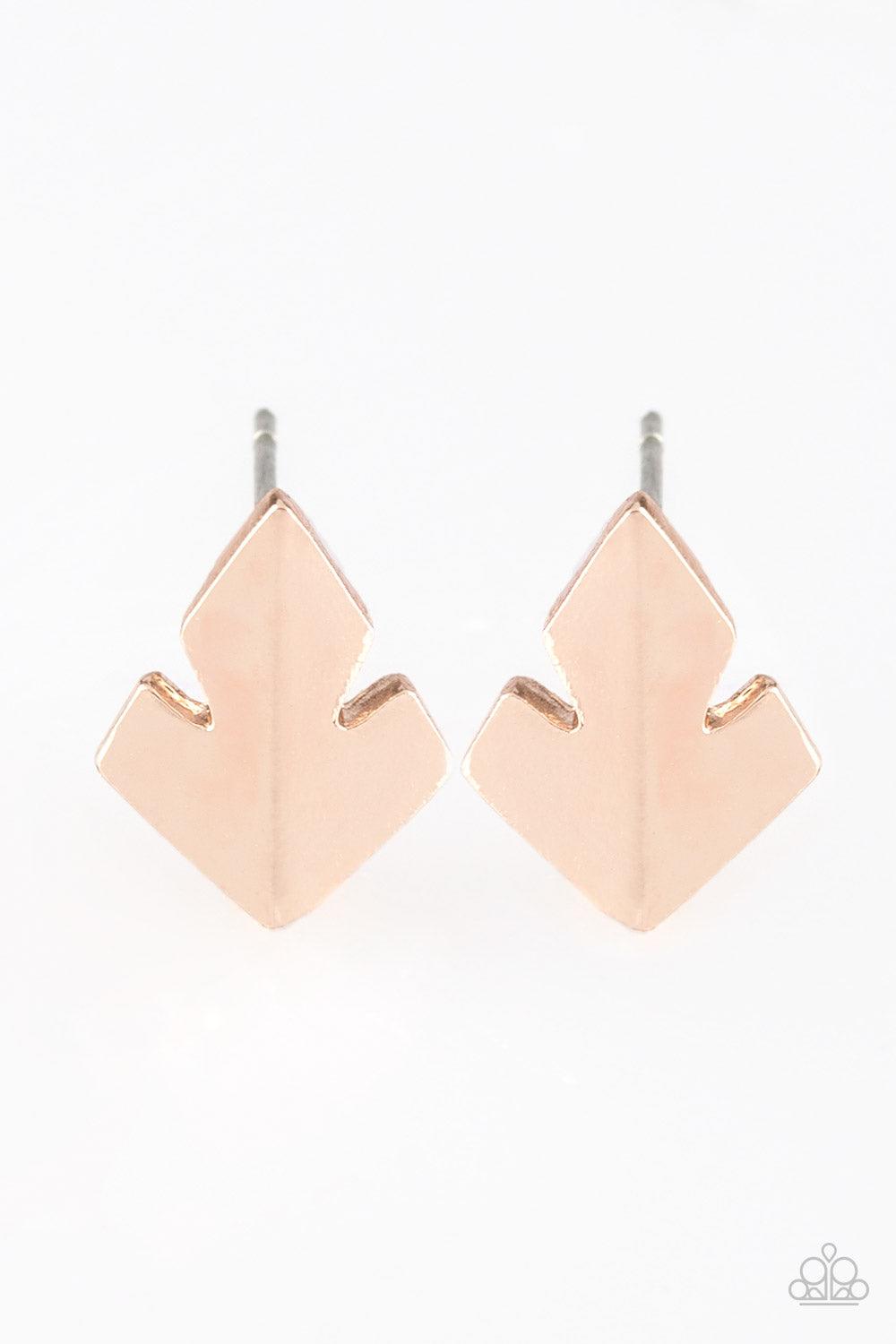 Paparazzi Accessories-Fire Drill - Rose Gold Earrings