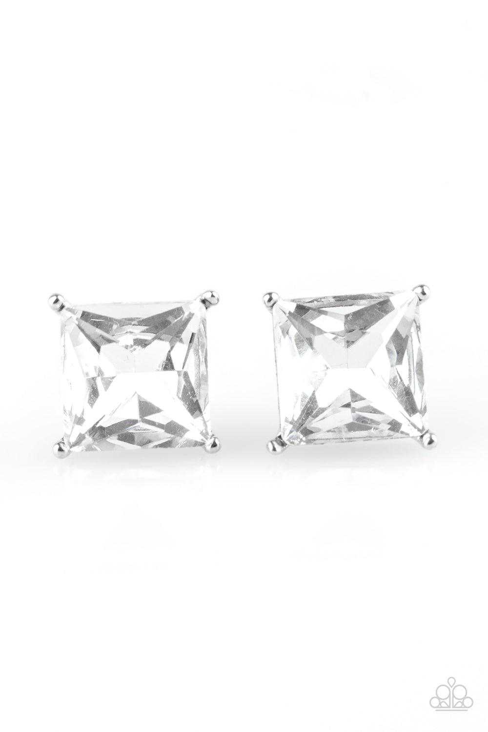 Paparazzi Accessories - The Big Bang - White Post Earring