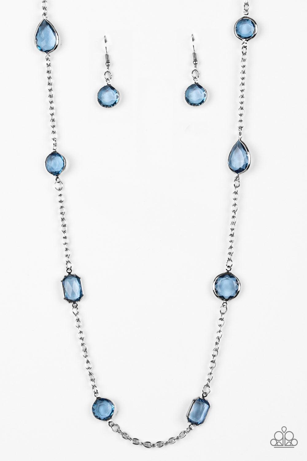 Paparazzi Accessories-Glassy Glamorous - Blue Necklace