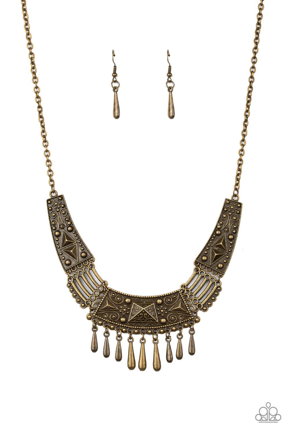 Paparazzi Accessories-STEER It Up - Brass Necklace