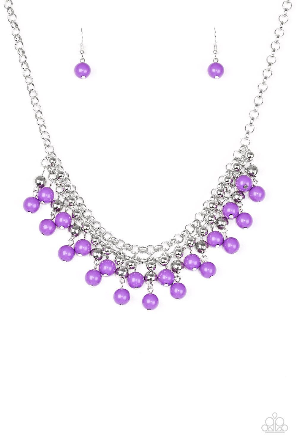 Paparazzi Accessories-Friday Night Fringe - Purple Necklace