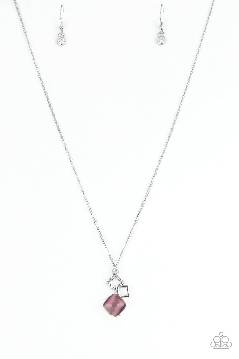 Stylishly Square Purple Necklace - Jewelry by Bretta