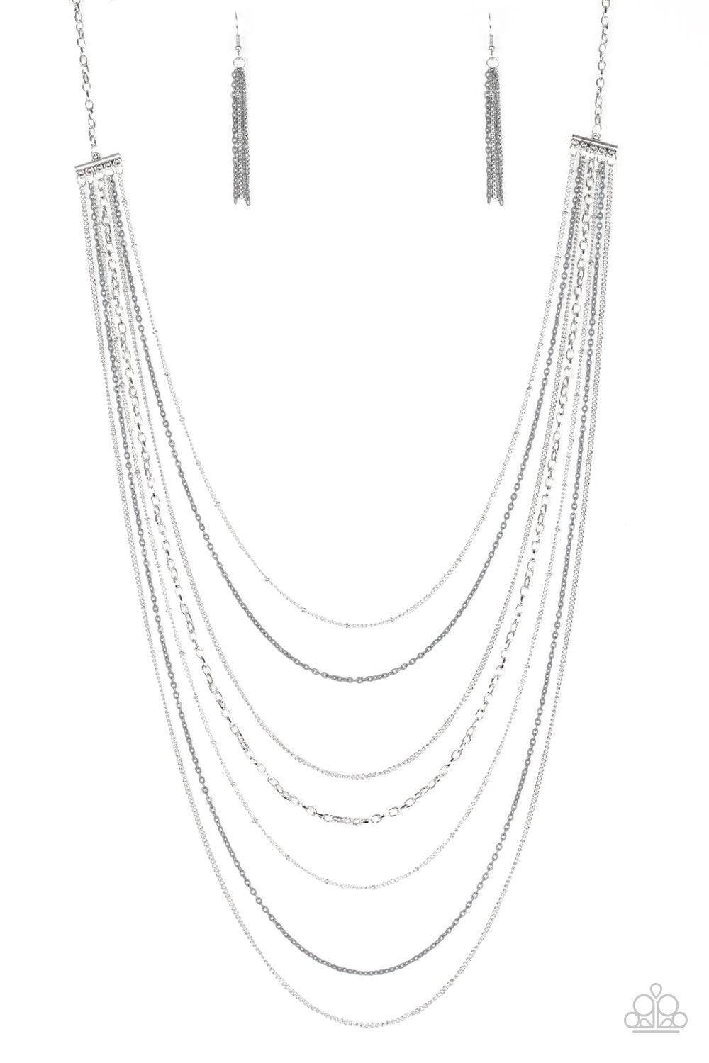 Paparazzi Accessories-Radical Rainbows - Silver Necklace