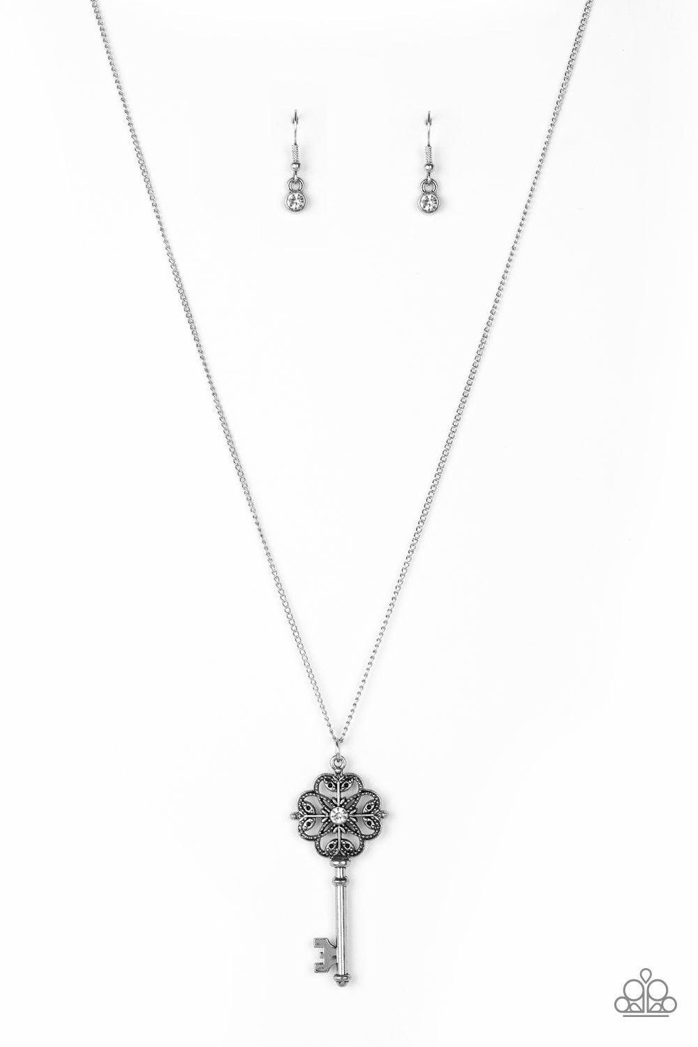 Got It On Lock White Necklace - Jewelry by Bretta