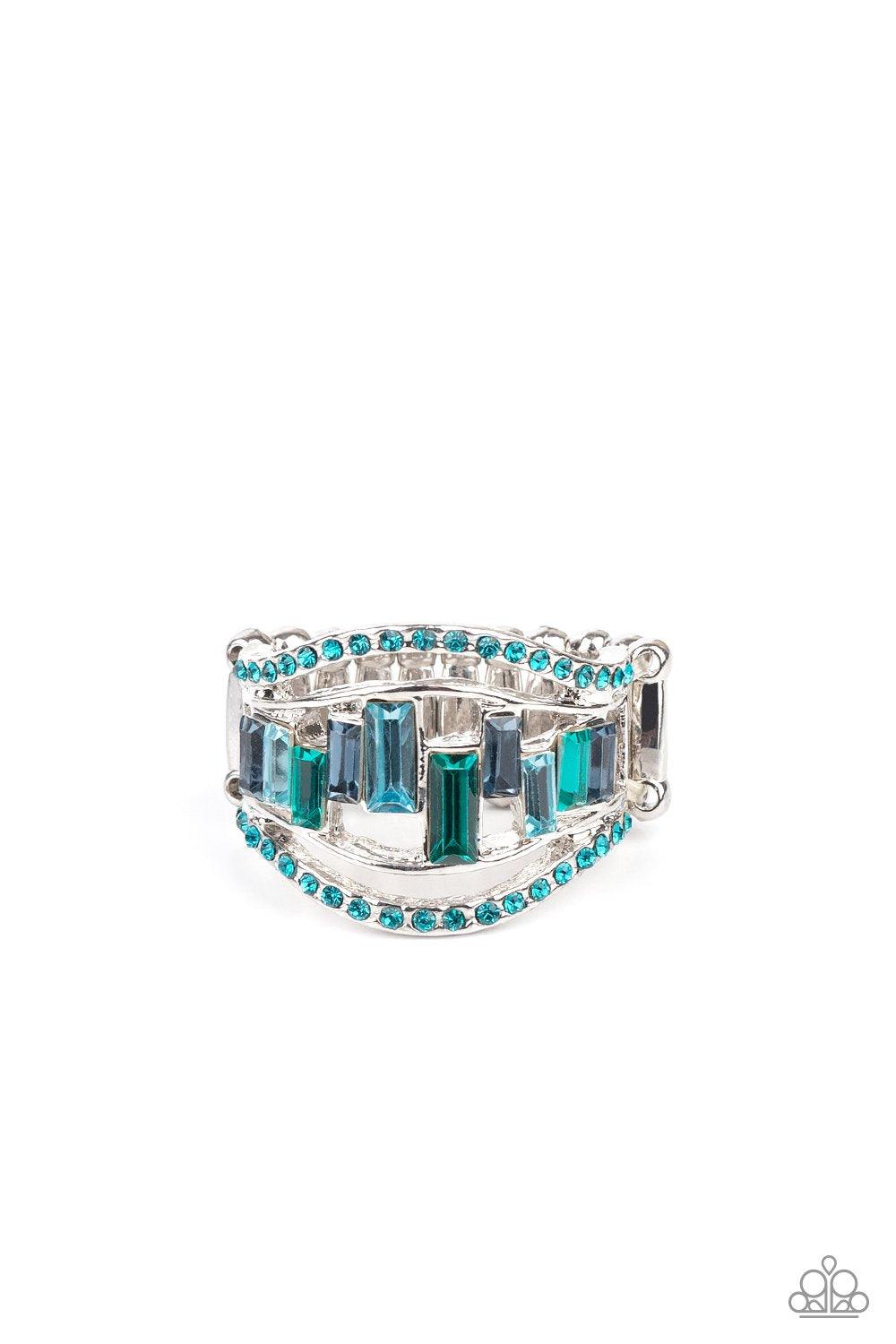 Paparazzi Accessories-Treasure Chest Charm - Blue Ring