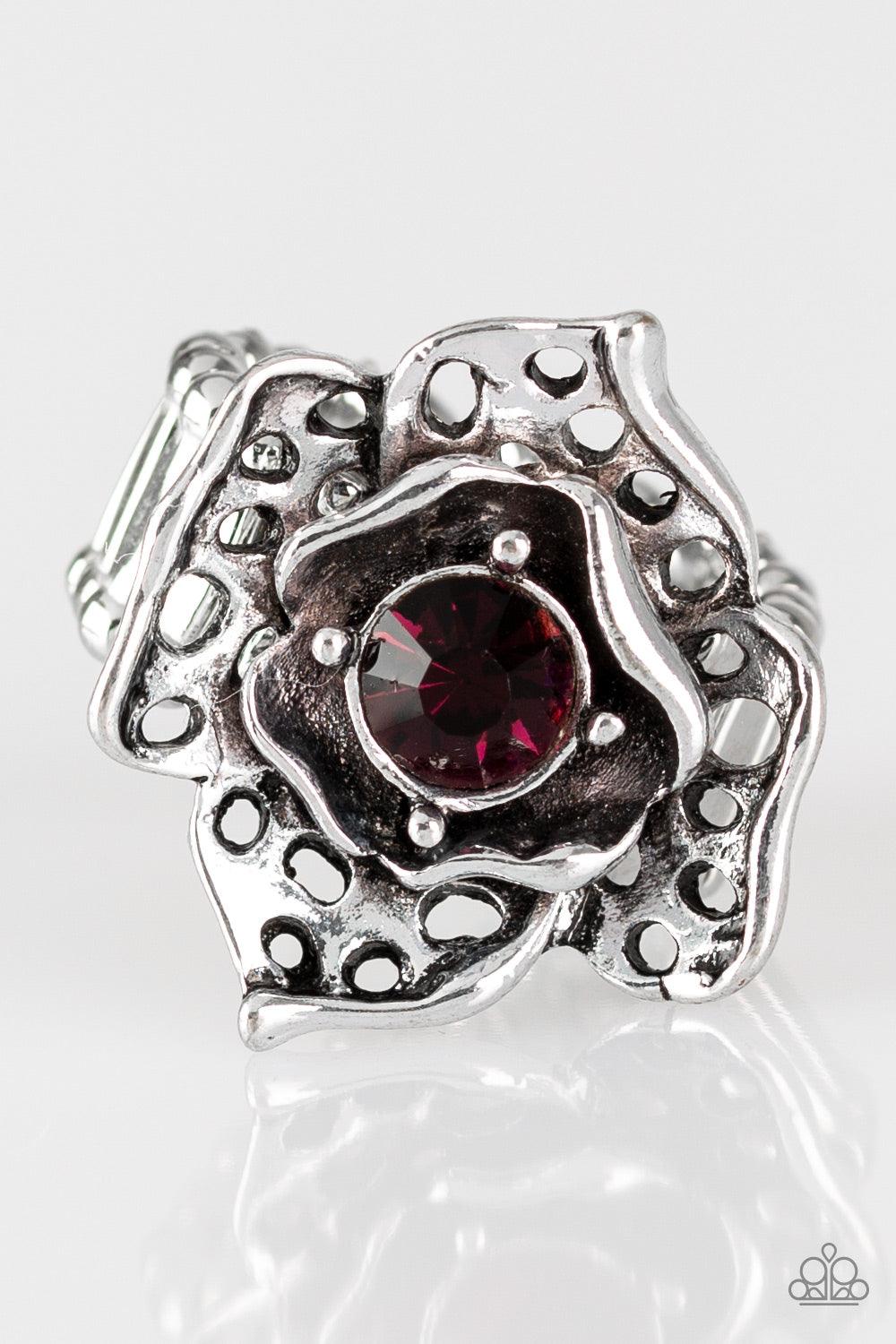 Paparazzi Accessories-Glowing Gardens - Purple Ring