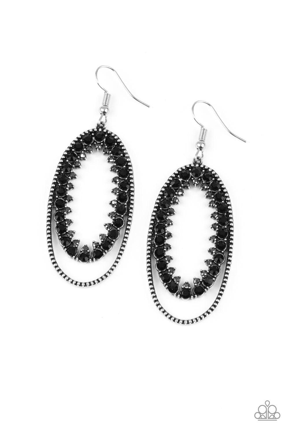 Paparazzi Accessories-Marry Into Money - Black Earrings