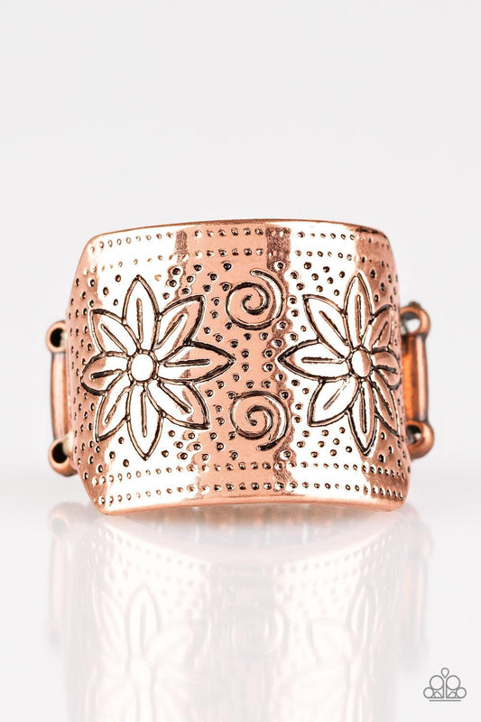 Wild Meadows Copper Floral Stretch Ring - Rings from Jewelry by Bretta