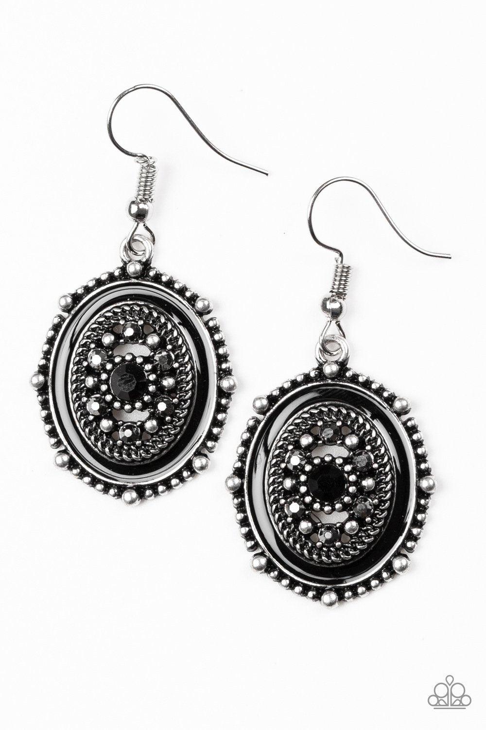 Paparazzi Accessories-Picture of WEALTH - Black Earrings