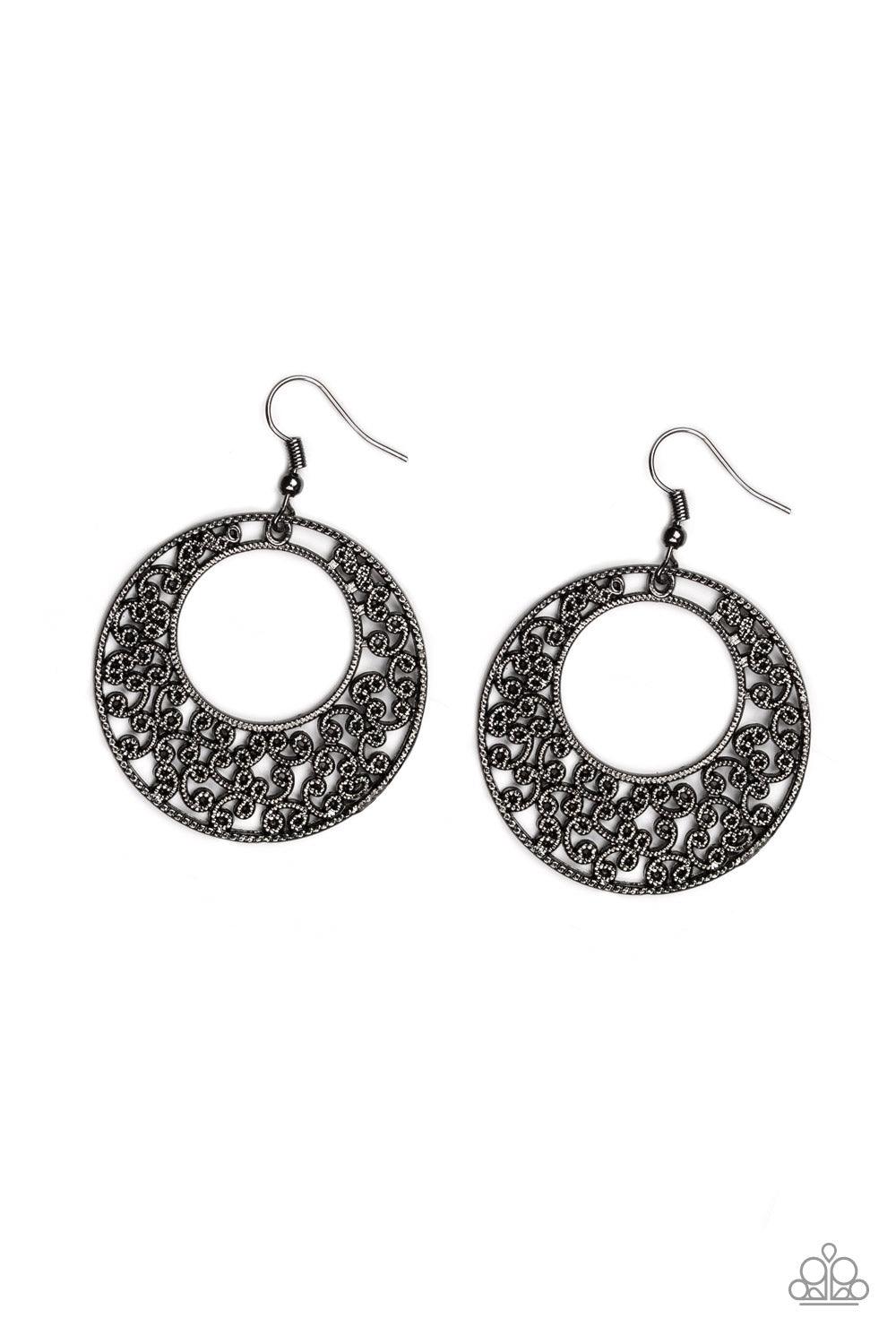 Paparazzi Accessories-Wistfully Winchester - Black Earrings