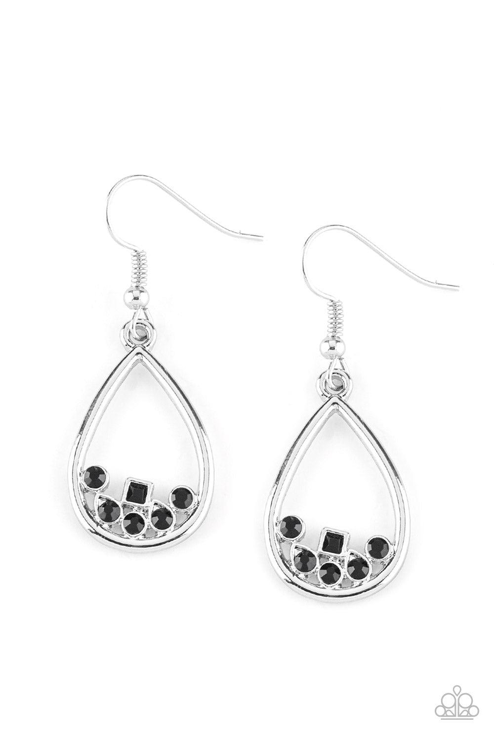 Paparazzi Accessories-Raindrop Radiance - Black Earrings