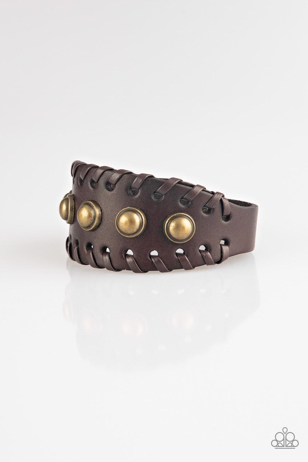 Paparazzi Acvcessories-Urban Cowboy - Brown Bracelet