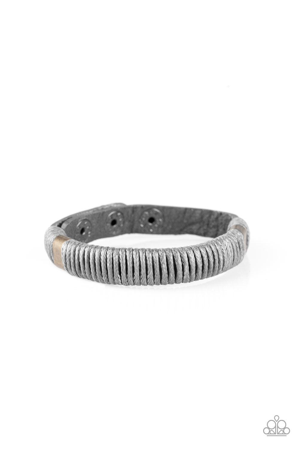 Paparazzi Accessories-What Happens On The Road... - Gray Urban Bracelet