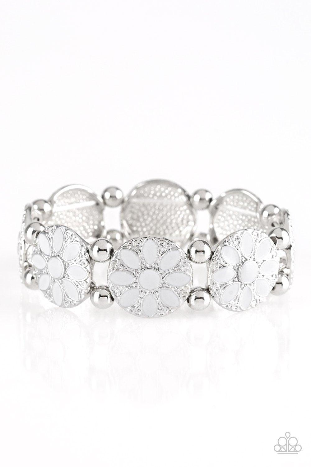 Paparazzi Accessories-Dancing Dahlias - Silver Bracelet