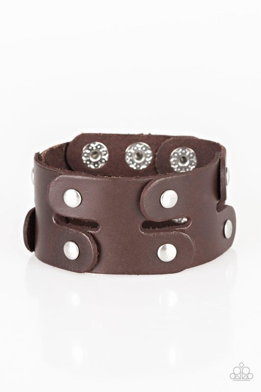 Paparazzi Accessories-Downright Desperado - Brown Urban Bracelet