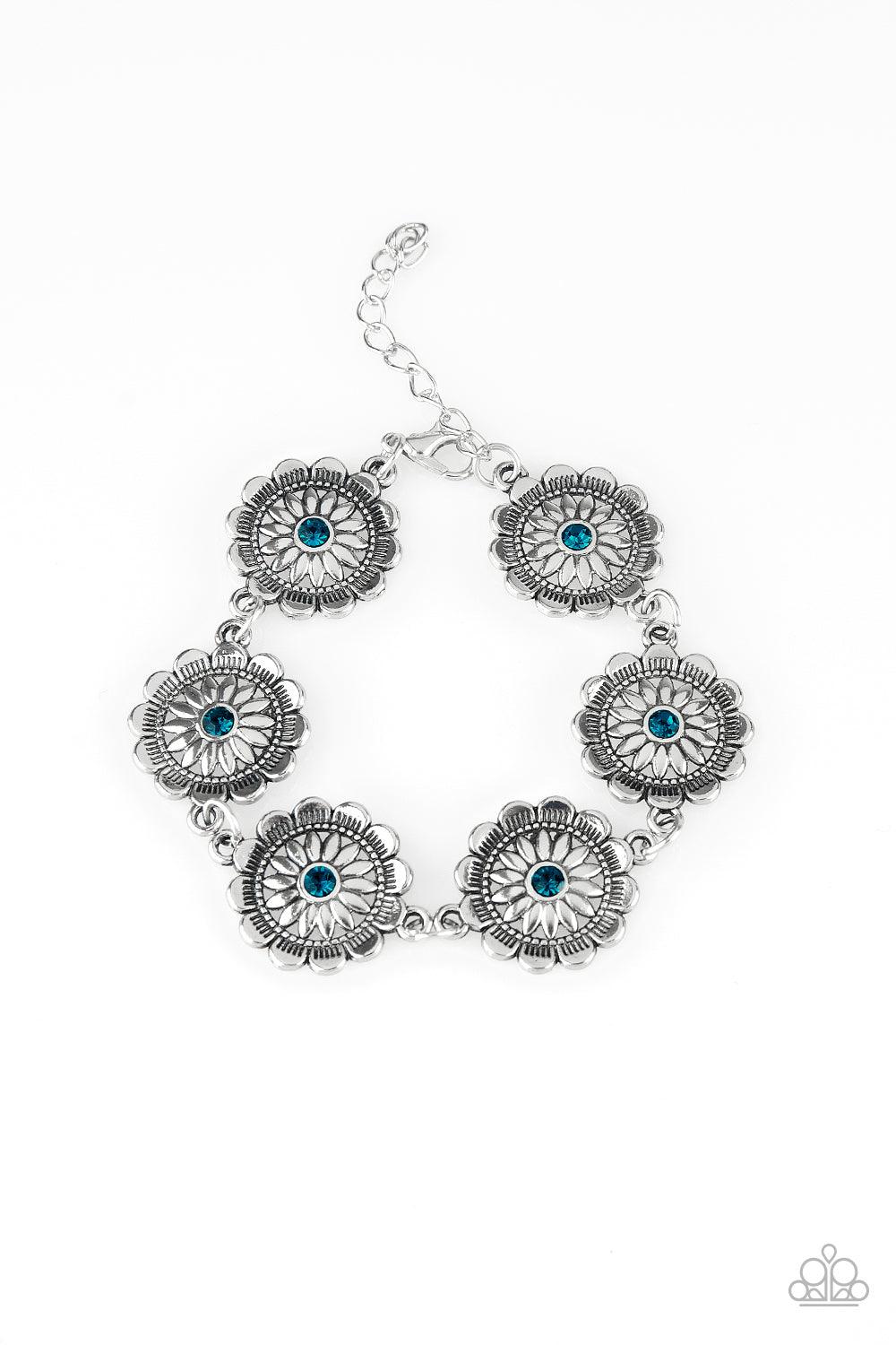 Paparazzi Accessories-Funky Flower Child - Blue Bracelet