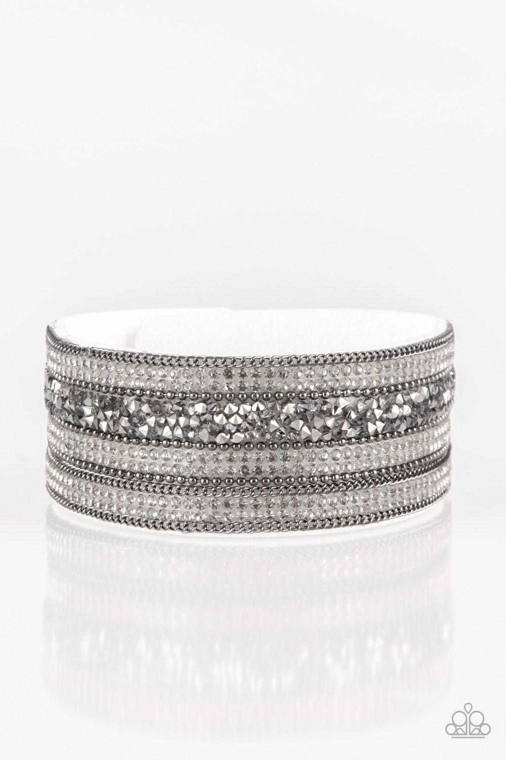 Paparazzi Accessories-Really Rock Band - White Wrap Bracelet