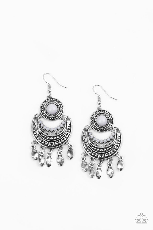 Mantra to Mantra Silver Earrings - Jewelry by Bretta