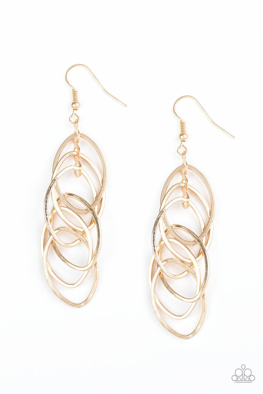 Paparazzi Accessories-Tangle Tango - Gold Earrings