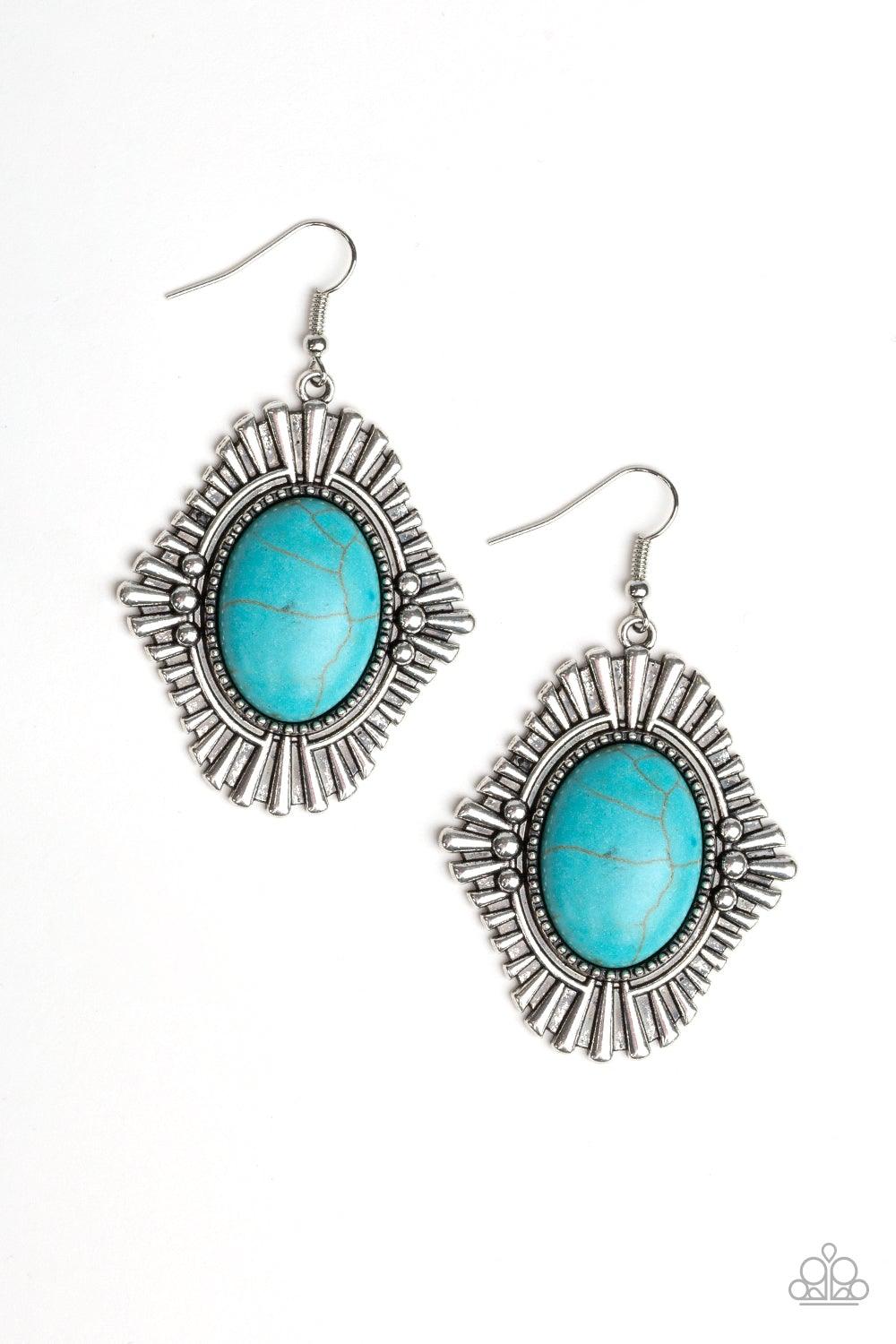 Easy As PIONEER Blue Earrings - Jewelry by Bretta