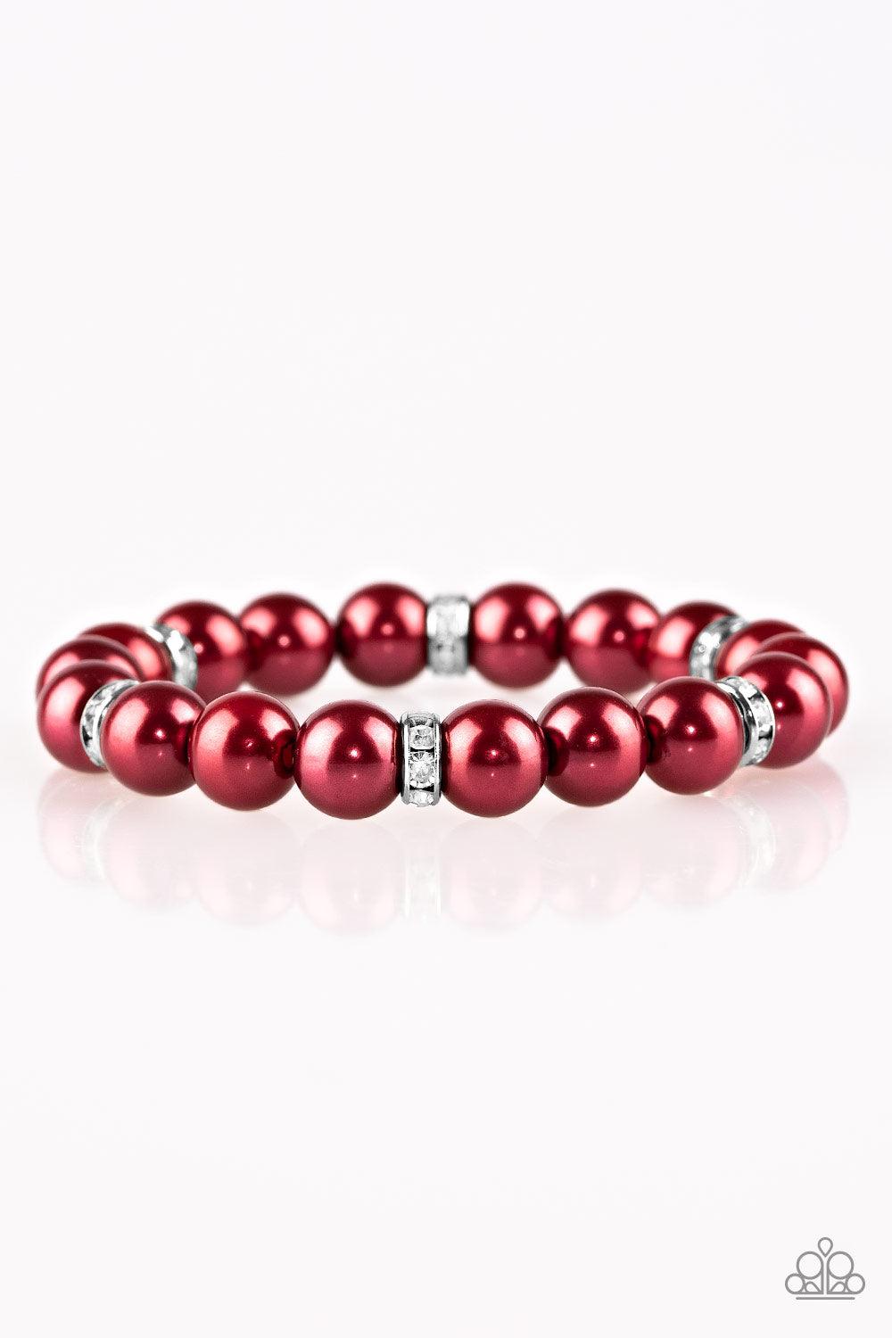 Paparazzi Accessories-Exquisitely Elite - Red Stretch Bracelet