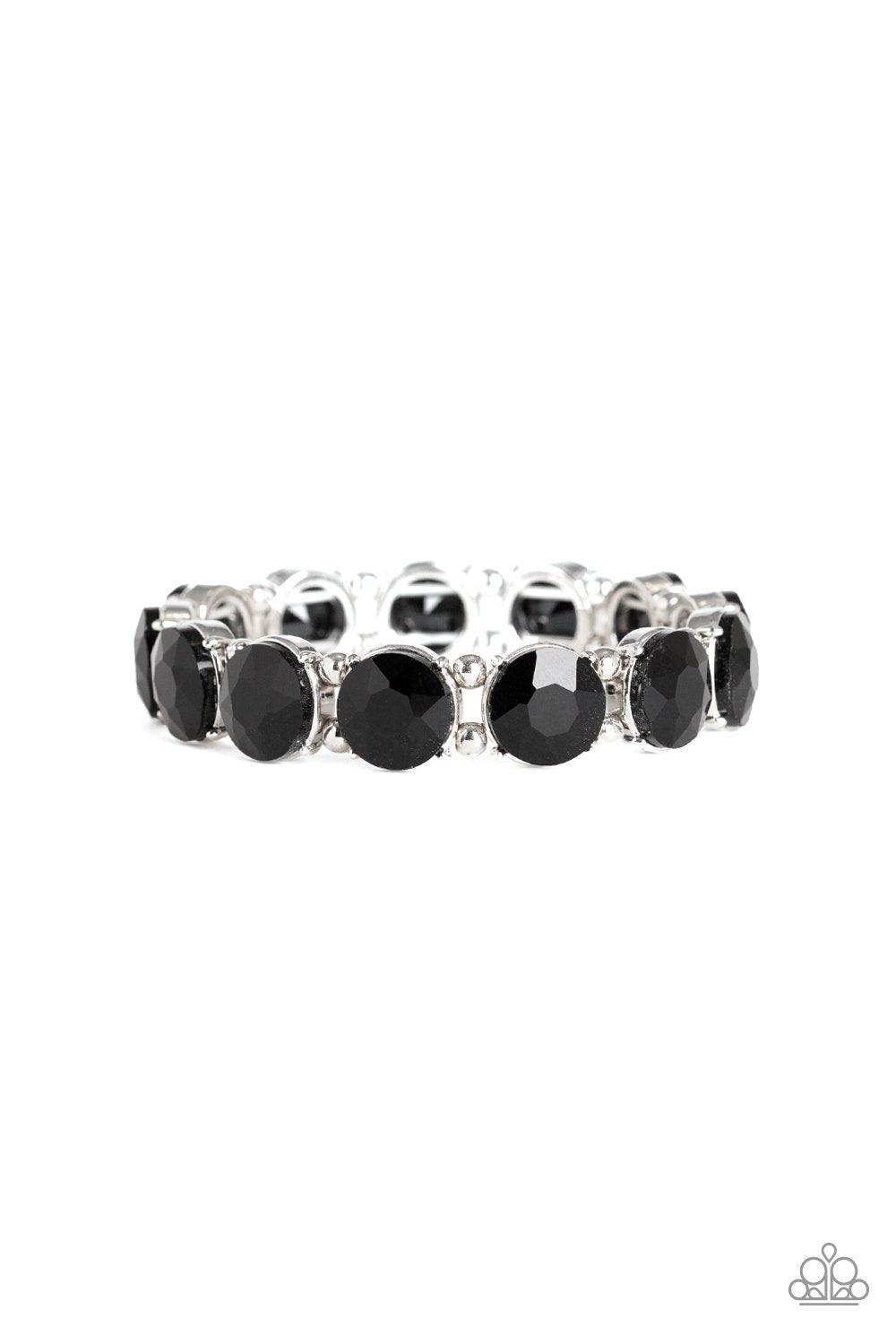 Glitzy Glamorous Black Stretch Bracelet - Jewelry By Bretta